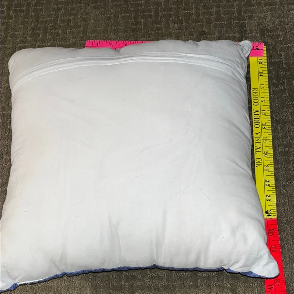 Snowman Holiday Pillow with Stars - Blue and White